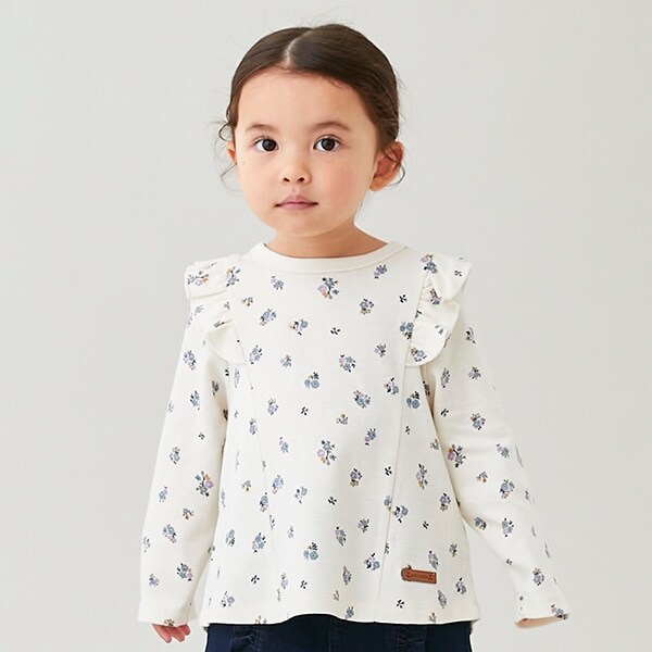 【オーガビッツ】花柄長袖Tシャツ