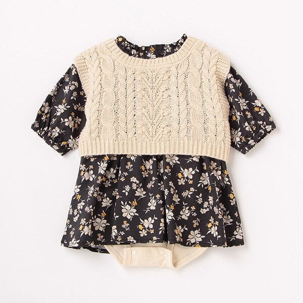 【リンク】ニットベストワンピセット(ベビーサイズ)