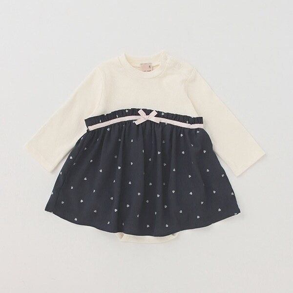 【リンク/弱酸性】ハートシフォンドッキングロンパース