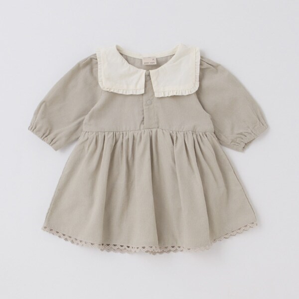 衿つきレースロンパース