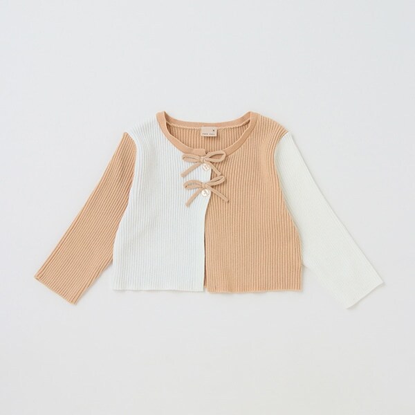 バイカラーカーディガン