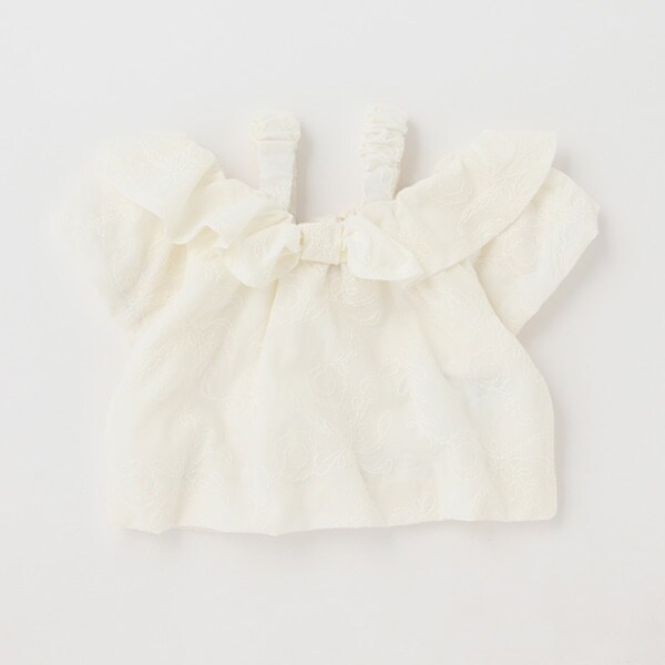 【リンク】レースオフショル短丈トップス(キッズサイズ)