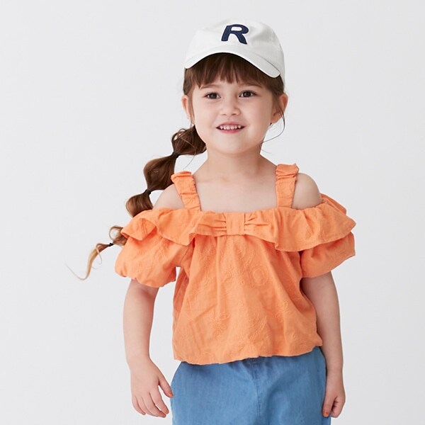 【リンク】レースオフショル短丈トップス(キッズサイズ)
