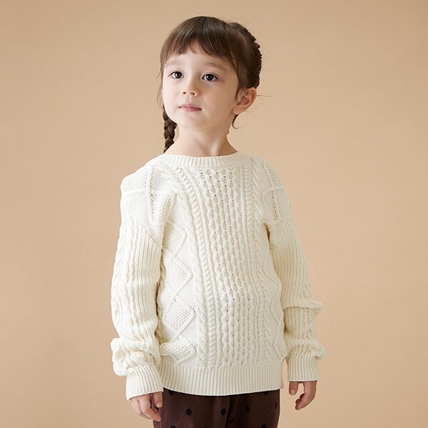 【リンク】ケーブル綿ニットプルオーバー（キッズサイズ）