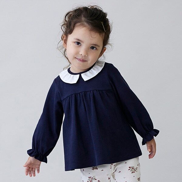 刺しゅうカット衿ブラウス