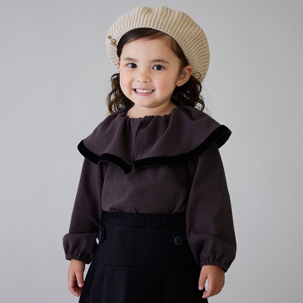 【リンク】フリル衿長袖Tシャツ（キッズサイズ）