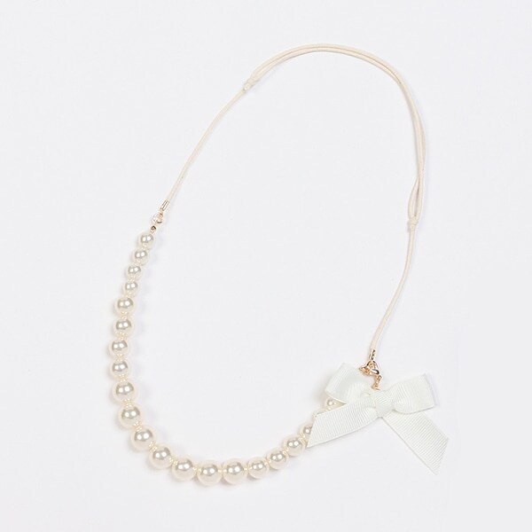 リボンパールネックレス