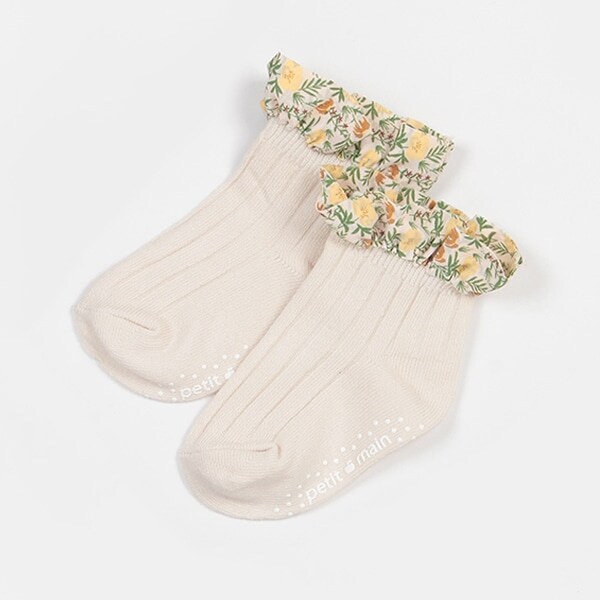 花柄フリルソックス