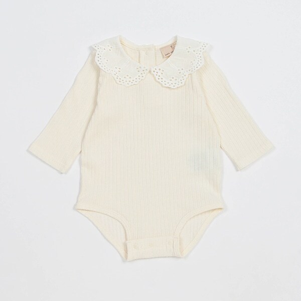 レース衿つきロンパース