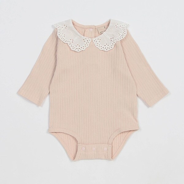 レース衿つきロンパース