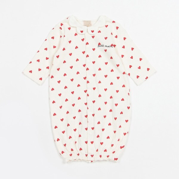 【弱酸性】ハート柄2WAYオール