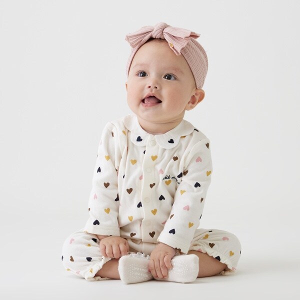 【弱酸性】ハート柄2WAYオール