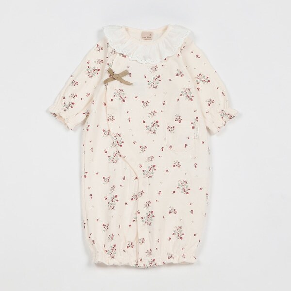 【弱酸性】イチゴ花柄2WAYオール