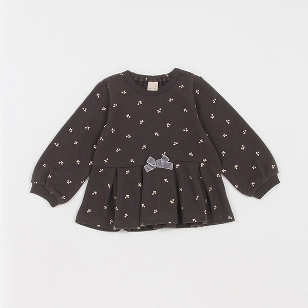 チェリー箔ペプラムトレーナー