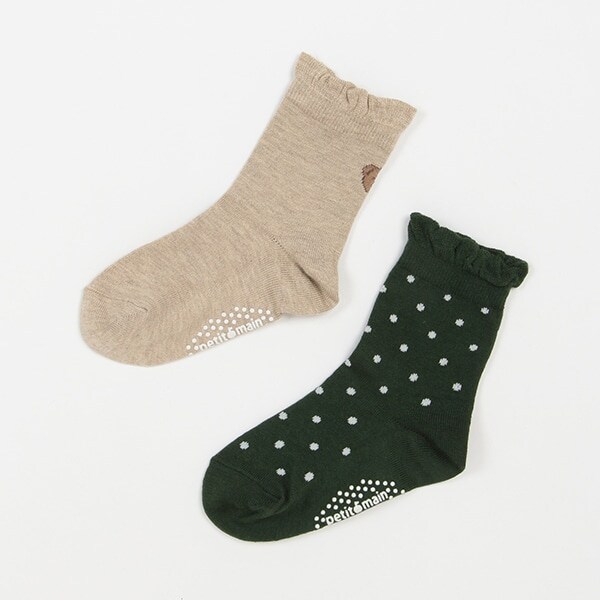 くま/ドットソックス２P