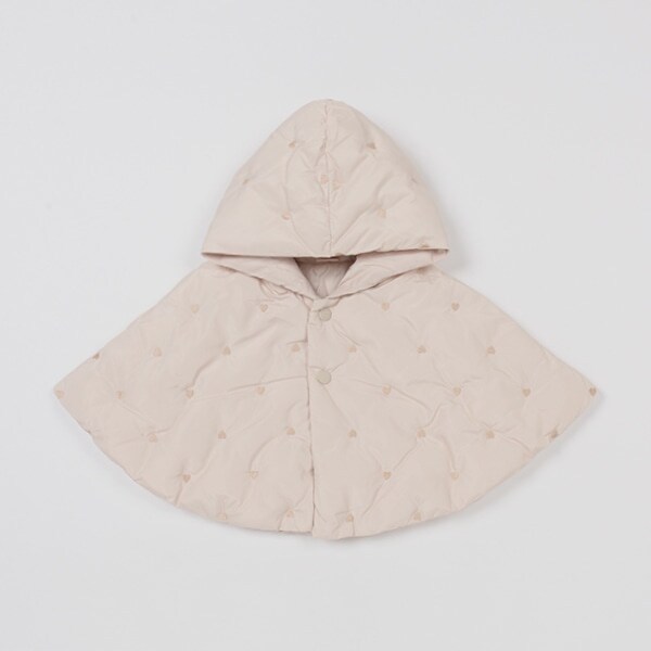 ハート刺しゅうキルトケープ