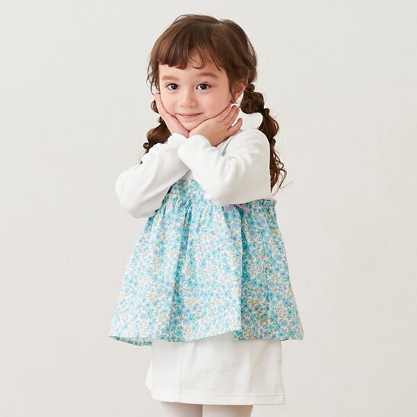 花柄切替チュニック