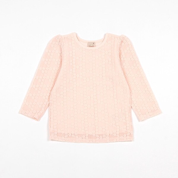 フラワーレース長袖Tシャツ