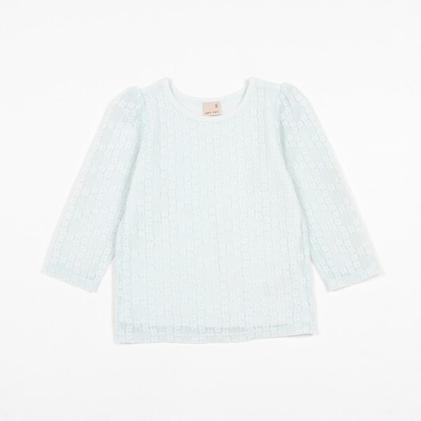 フラワーレース長袖Tシャツ