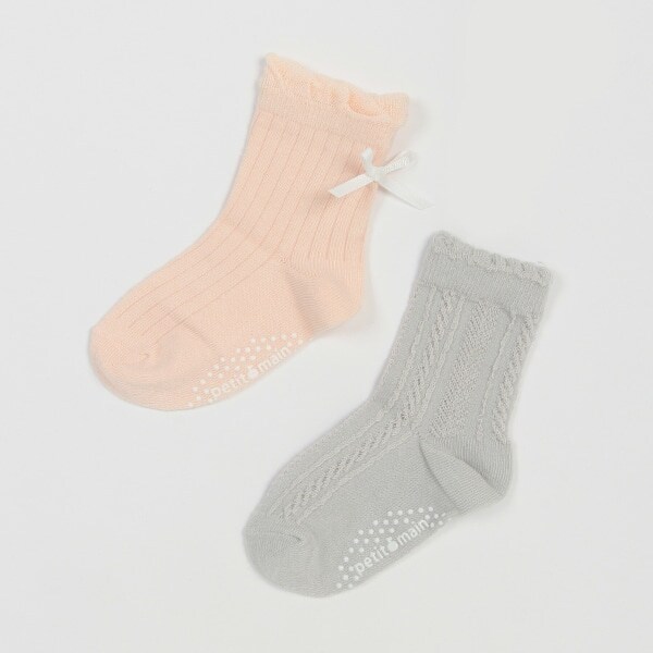 リボン・ジャガードソックス2P