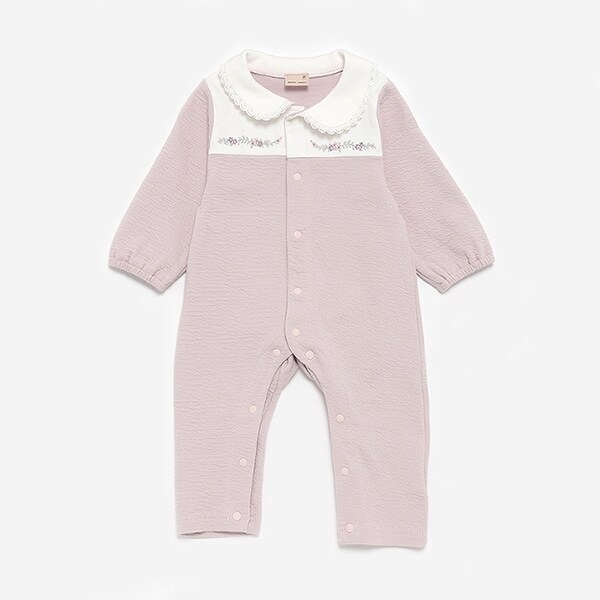 【弱酸性】胸刺しゅうカバーオール