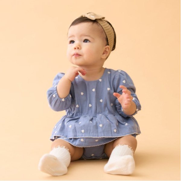 ハート刺繍ロンパース