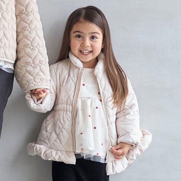 【リンク】ファー衿キルト中綿ジャケット(キッズ)