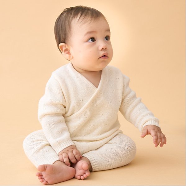 透かし編みカバーオール