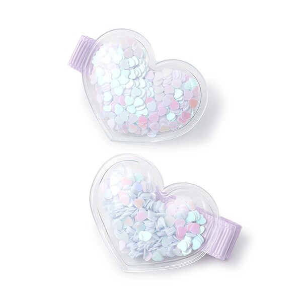 ハートフレークヘアクリップ2P