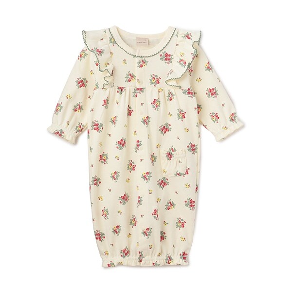 【オーガニック】肩フリル2WAYオール