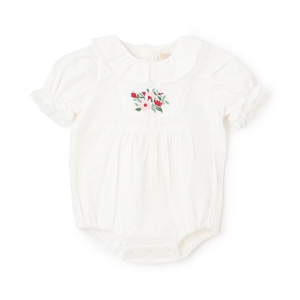 衿レースロンパース