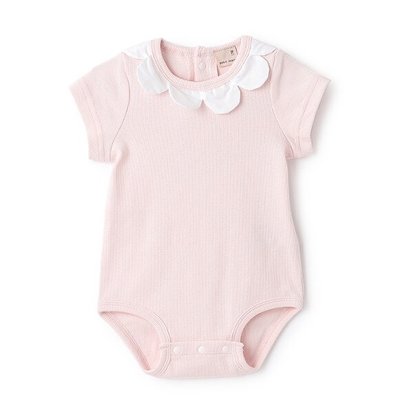 スカラップ衿半袖ロンパース