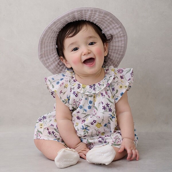 【リンク】ラメストライプ/花柄セットアップ(ベビー)