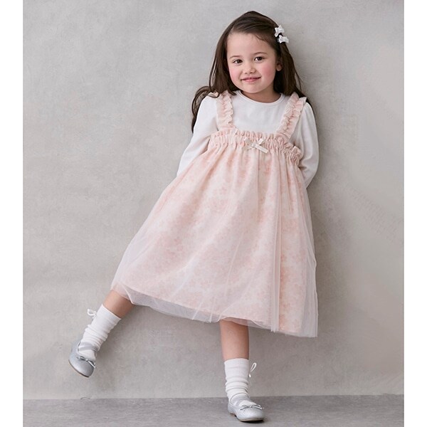 花柄チュールワンピセット