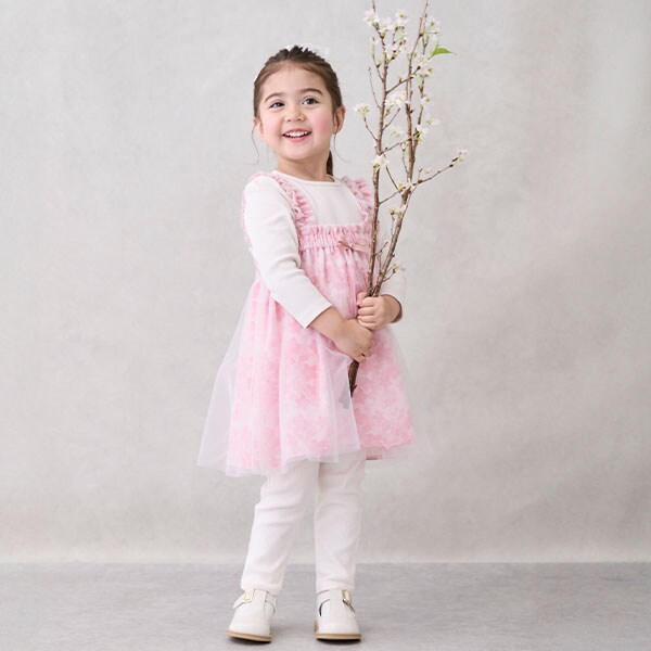 花柄チュールワンピセット