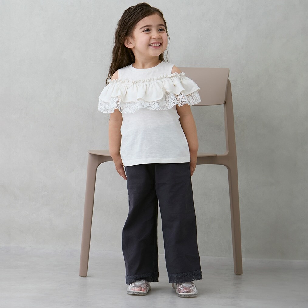 【リンク】サイドレースワイドパンツ(キッズ)