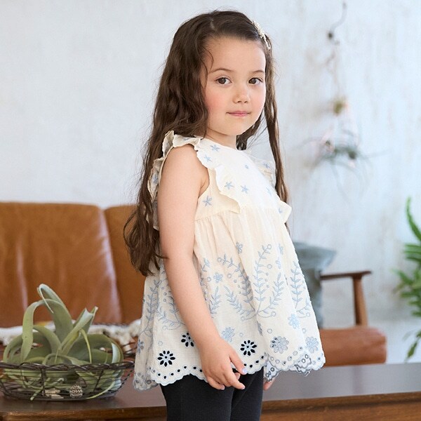 【リンク】インド綿オーバーレースチュニック(キッズ)