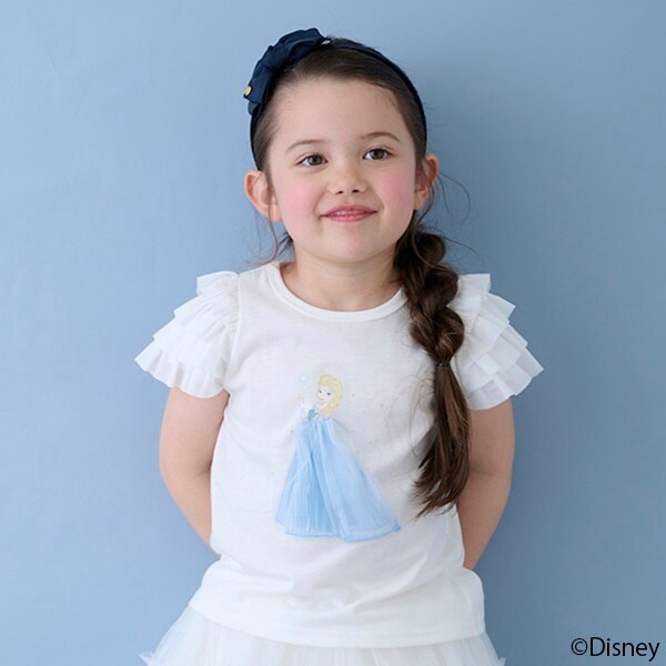 【Disney】袖チュールグラフィックT