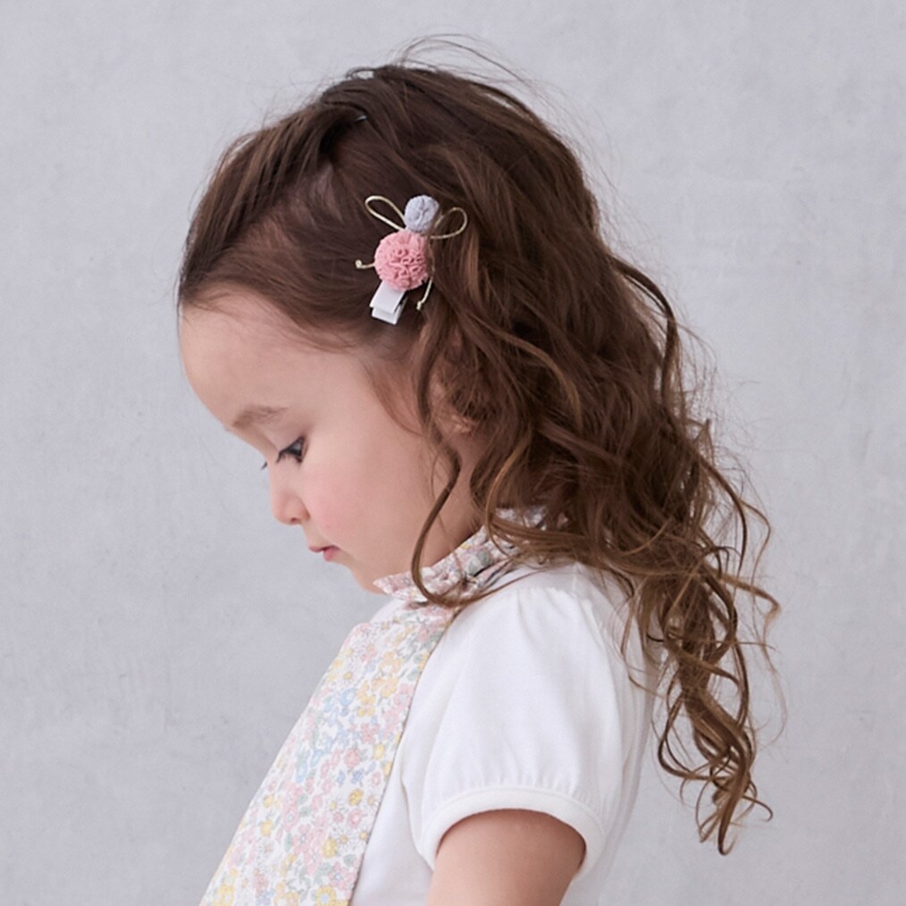 ぽんぽんヘアクリップ