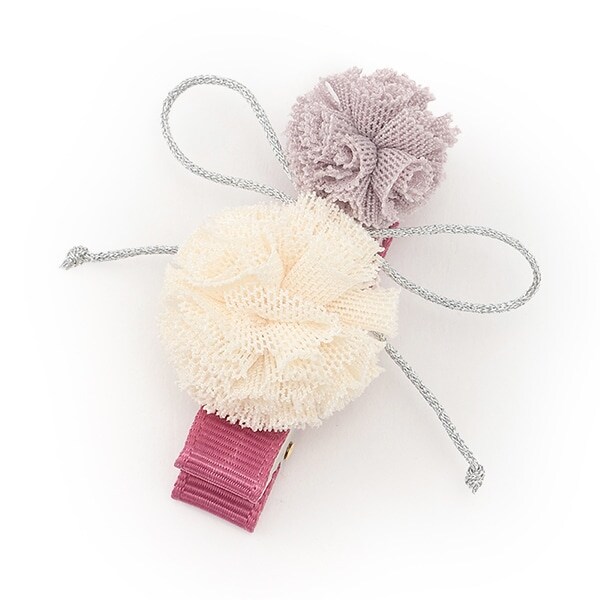 ぽんぽんヘアクリップ