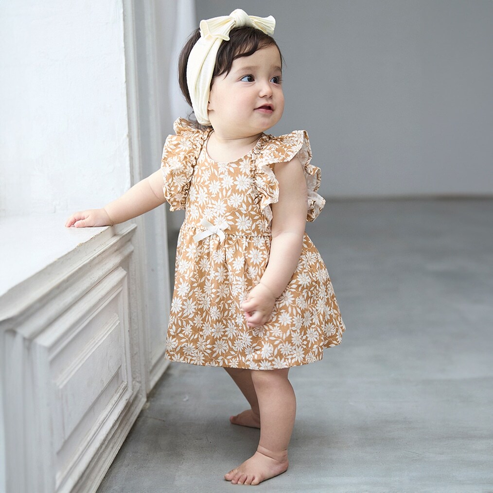 【リンク】花柄シャーリングワンピース(ベビー)