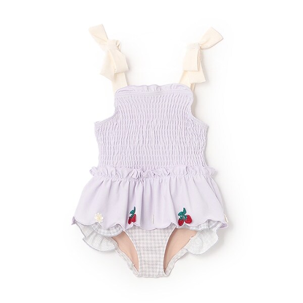 【SWIM】いちごペプラムワンピース水着