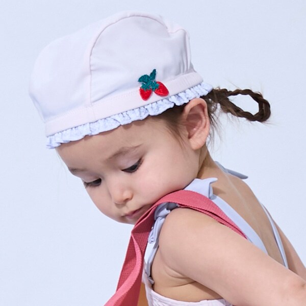 【SWIM】いちごフリルスイムキャップ
