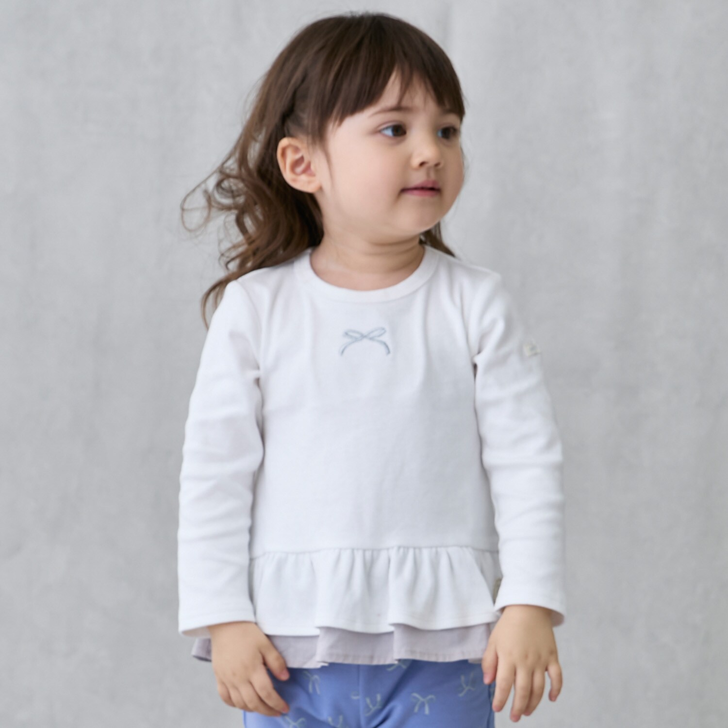 【オーガニック】ペプラム長袖Tシャツ