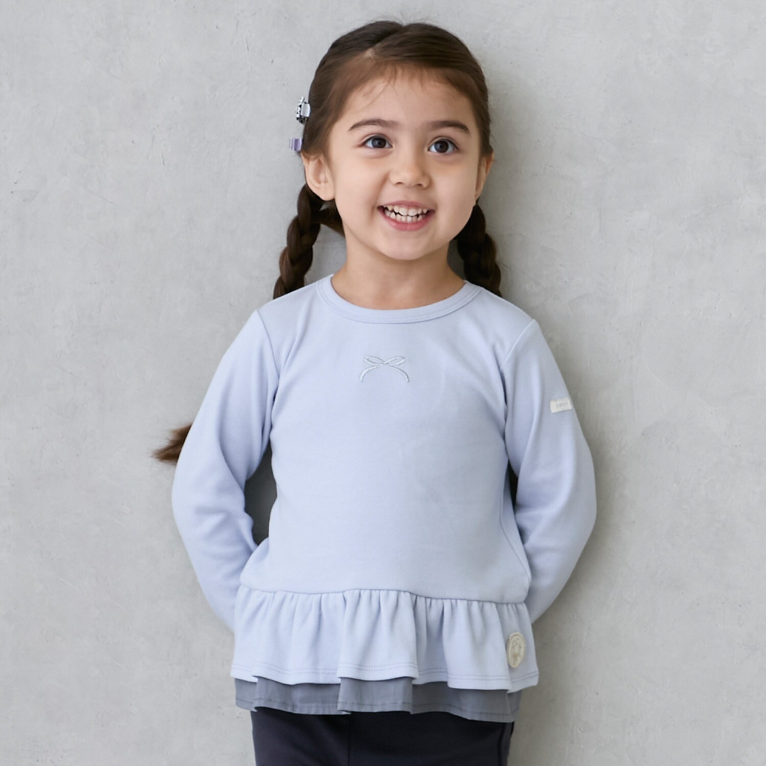 【オーガニック】ペプラム長袖Tシャツ