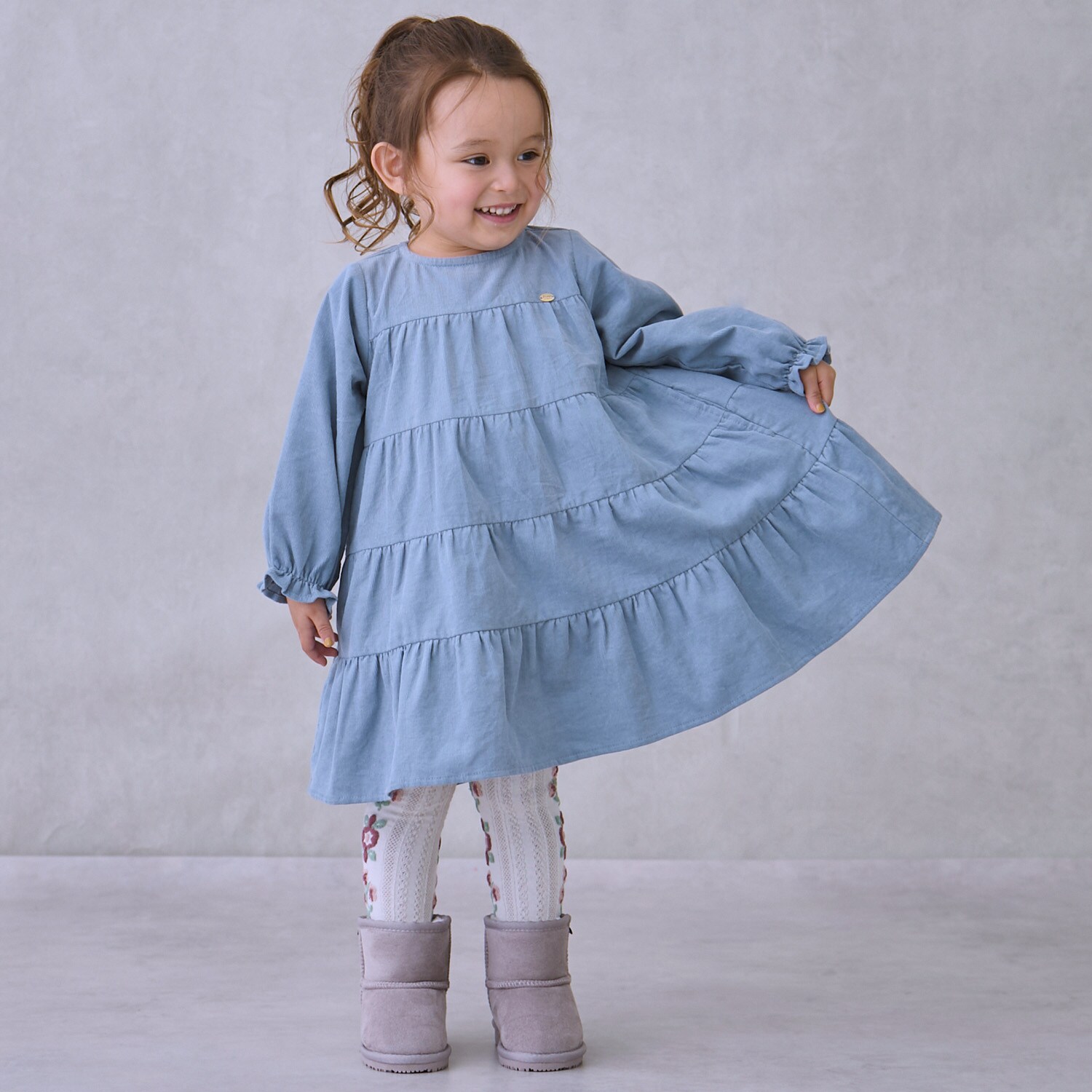 コーデュロイティアードワンピース