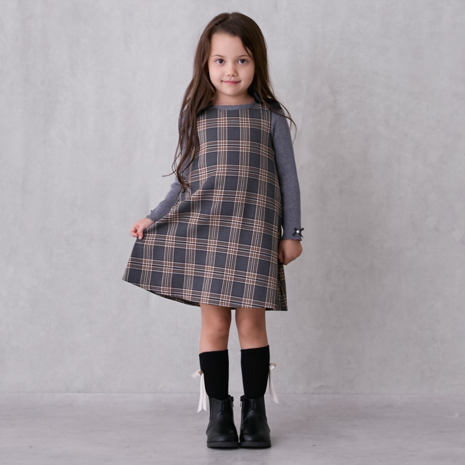 【リンク】肩リボンジャンパースカート