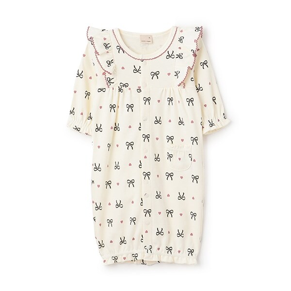 【オーガニック】肩フリル2WAYオール