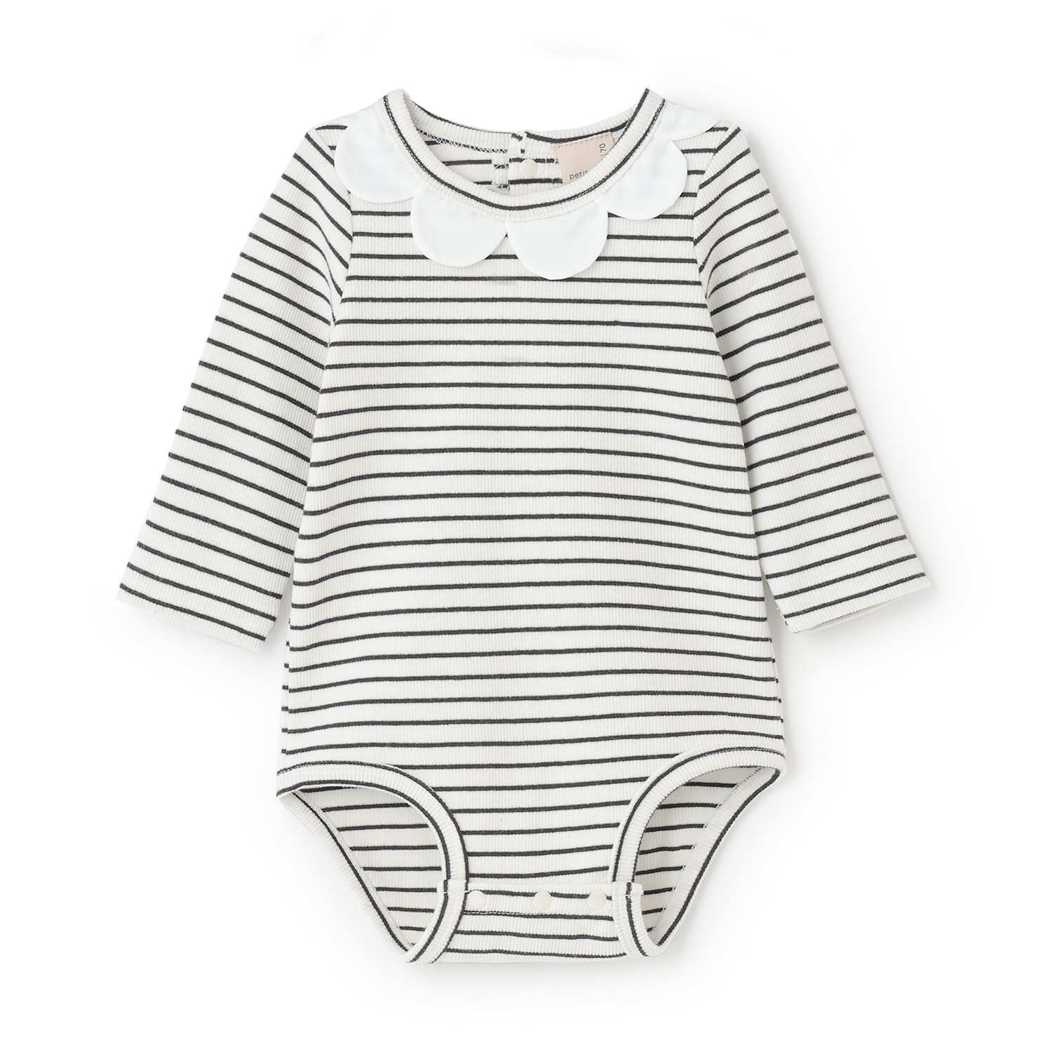 スカラップ衿ロンパース