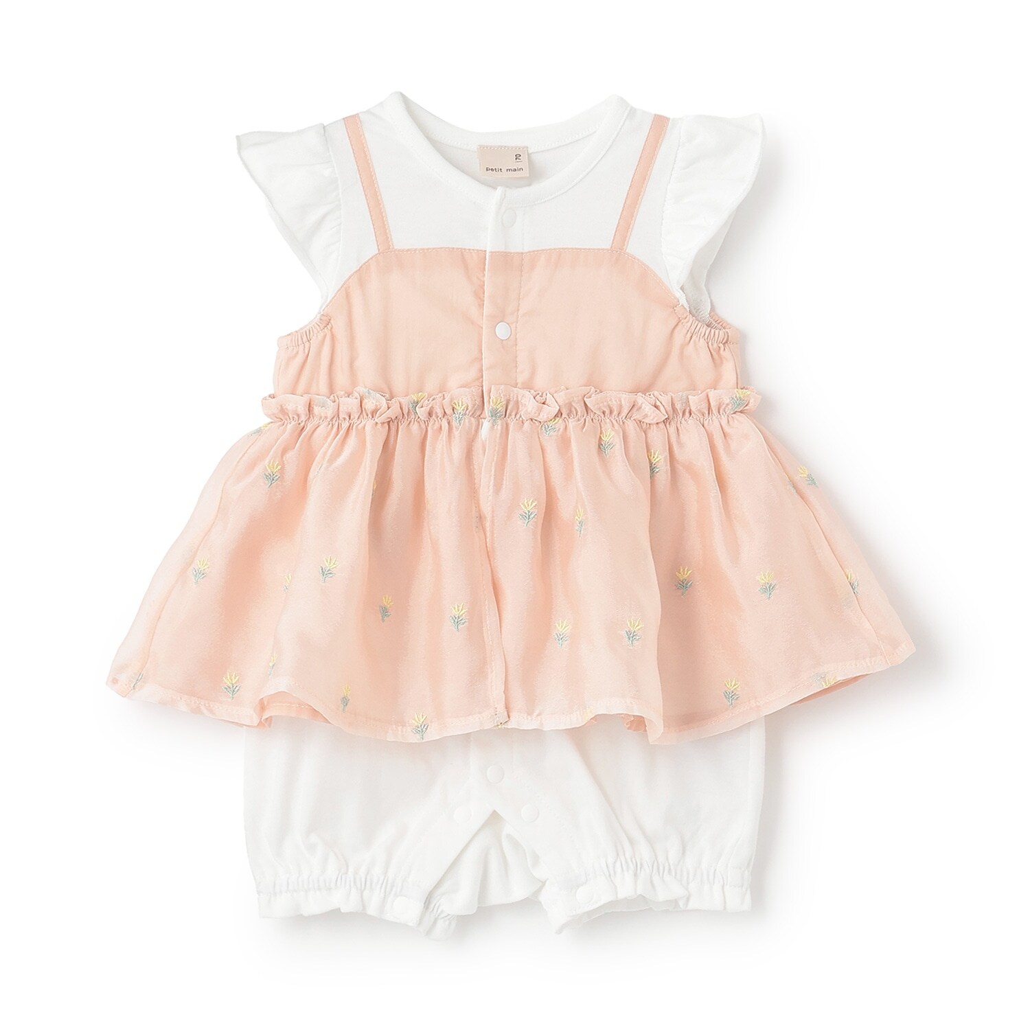 キャミ刺しゅうカバーオール